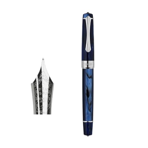Stylo plume pointe ronde Galaxy Piston en acrylique transparent sans panne d'encre grande capacité