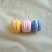 Handmade Crochet Cute Macaroon Keychain Knitted Key Ring Purse Pendant (yellow+pink)