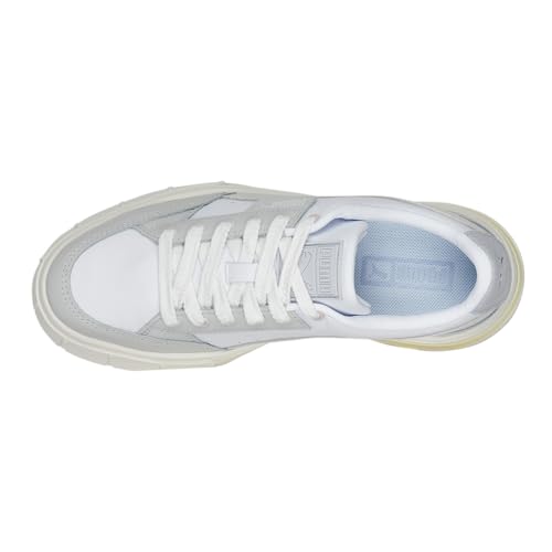 PUMA Womens Mayze Stack Luxe Lace Up Platform Sneakers Shoes Casual - Grey, White4