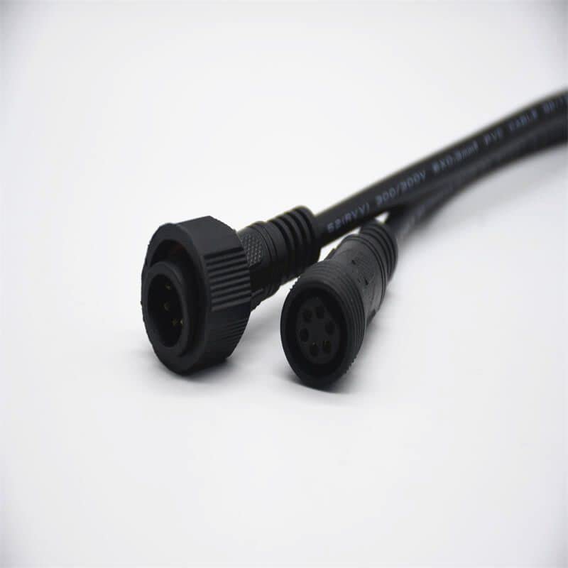 M19 Gold- Plated Copper 6Pin Connector IP67 Nylon Waterproof 0.2M Length 6 * 0.3㎜² Cable Male and Female Screw Joint Connector for LED