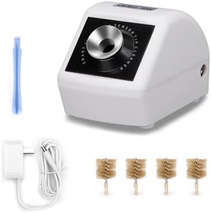 Electric Soldering Tip Cleaner,Brass Wool with Infrared Sensor, 6 Brushes, 4500 RPM Speed for Soldering Stations