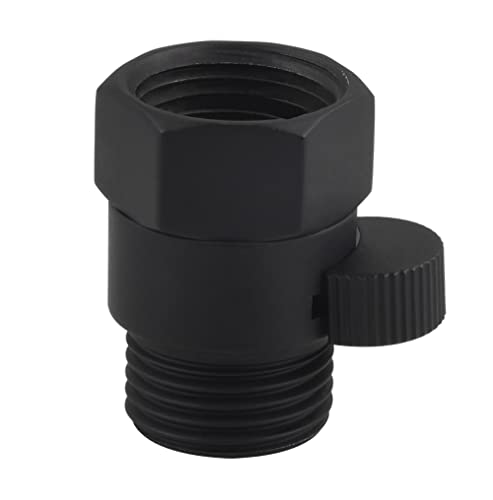 Worldwhere Shower Flow Control Valve, Brass Shut Off Valve For Hand Shower Or Fixed Shower Head, G1/2" Shower Pressure Regulator Matte Black #TOP4