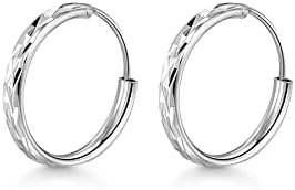 Big Hoop Earrings,925 Sterling Silver Hoop Earrings for Women Girls 3 4 5 6 cm Sensitive Ears