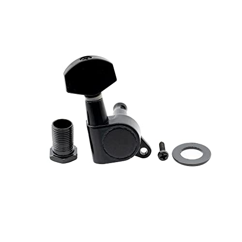 Musiclily Pro Mécaniques 6 en ligne Scellée pour Guitare électrique Fender Stratocaster Telecaster, Noir - Les Beatles, Paul McCartney, John Lennon, RIngo Starr, George Harrison Musiclily Pro Mécaniques 6 en ligne Scellée pour Guitare électrique Fender Stratocaster Telecaster, Noir – Image 5
