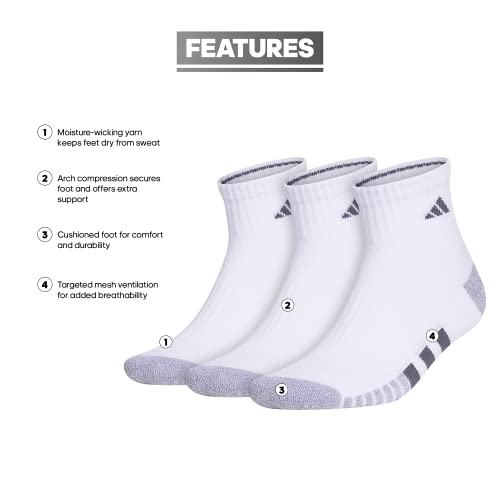 adidas mens Cushioned Quarter Ankle Socks (3-pair Pack)