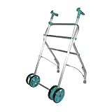 Forta AIR - Andador para Personas Mayores - Andador Plegable y Ligero soporta hasta 100 kg - Regulable en Altura - Andador de Fácil Plegado para Interior - Ruedas Dobles Delanteras (Esmeralda)