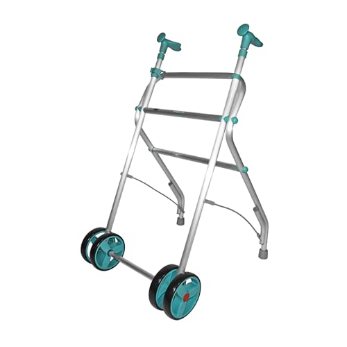 Forta AIR - Andador para Personas Mayores - Andador Plegable y Ligero soporta hasta 100 kg - Regulable en Altura - Andador de Fácil Plegado para Interior - Ruedas Dobles Delanteras (Esmeralda)