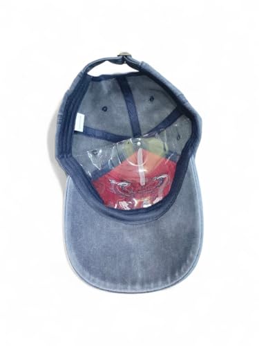 Image of Premium Vintage Denim Baseball Cap for Men & Women | Retro Chicago Bull Skull Design | Washed Distressed Streetwear Hat