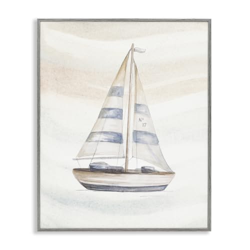 Nautical Sailboat Abstract Ocean, 24 x 30 Inch Framed Giclée Print