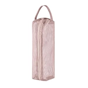 Reisetasche für Toilettenartikel – tragbare Aufbewahrung für Zahnbürste | Multifunktionale Kulturtasche im Netz für Urlaub, Flughafen, Straße, Fitnessstudio, Camping, Kreuzfahrt, Krankenhaus, Pink, Se