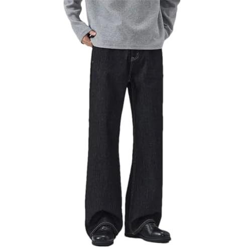Men's Loose Fit Wide Leg Jeans Full Length Straight Denim Pants Casual Streetwear Style