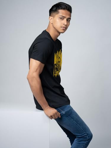 Image of T-Shirt for Men - 100% Cotton Ladakh Motorcycle Rider Half Sleeve Round Neck Graphic Print | Regular & Oversized Fit | 180 /220 GSM | S-5XL | Black, Navy Blue, Olive, Red, White