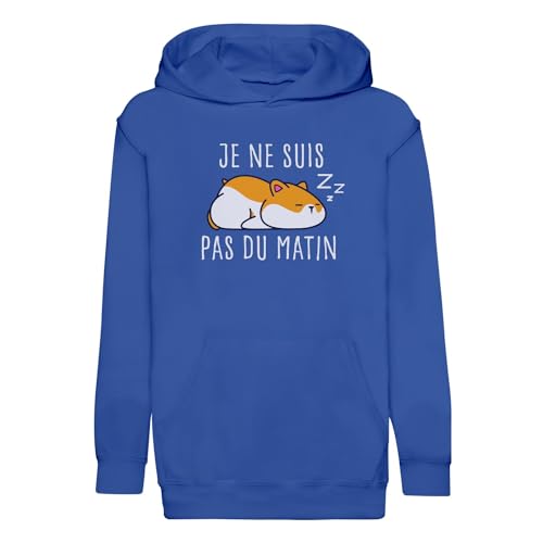 Sweat à capuche enfant hamster - Hoodie premium Humour Je ne suis pas du matin