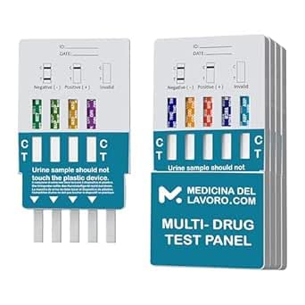 Medicinadellavoro.com - 5 Test Drogas Orina 9 en 1, Test de Drogas para Detectar Marihuana, Cannabis, Cocaína, Opiáceos, Metadona, Éxtasis, Anfetaminas, Metanfetaminas, Crack, Heroína y Buprenorfina