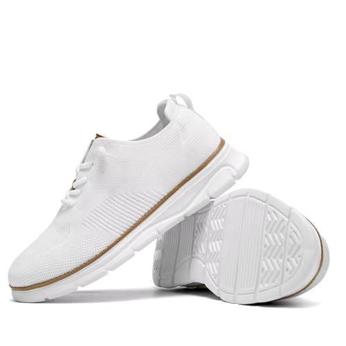 Image of Men's Casual Dress Oxfords Shoes Breathable Knit Leisure Classic Business Fashion Sneakers Lightweight Comfortable Work Soft Sole Walking Shoes