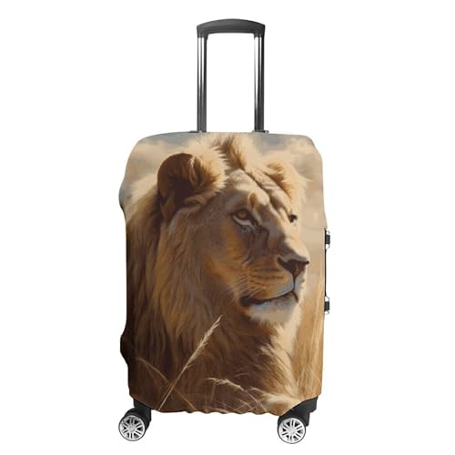 Housse de bagage lion de prairie lavable et anti-poussière pour valises de voyage taille S