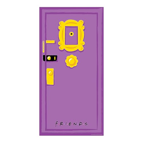 27 x 60 FRIENDS Purple Door Cover with Yellow Accents