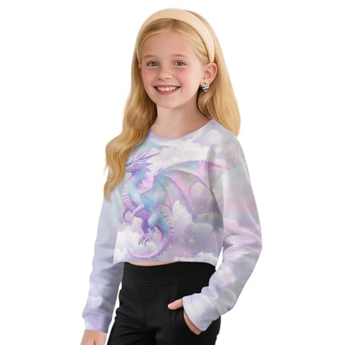 Crop Tops for Kids 5-6 Crewneck Long Sleeve Shirts for Girls Cute Kawaii Outdoor and Indoor3