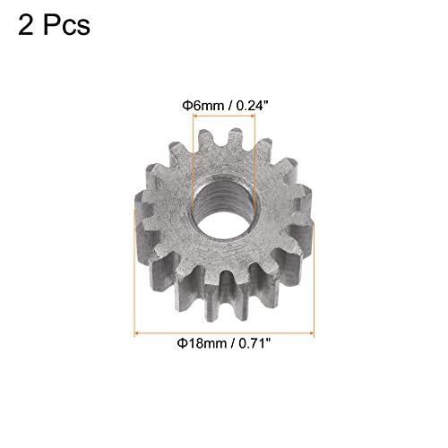 Image of HARFINGTON 2pcs Straight Spur Gear 6mm Bore 16T Mod-1 Hardened 45# Steel Spur Diff Differential Motor Gear RC Car Replacement Parts