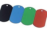 50 pcs Black Green Blue Red Color Stainless Steel Military Spec Dog Tags by OnDepot (Mix Color)