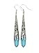 Handmade jewelry from Hawaii,"long teardrop" Turquoise Bay blue sea glass earrings,"December Birthstone", (Hawaii Gift Wrapped, Customizable Gift Message)