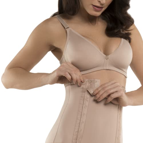 Cinta Pós-Parto Normal Cesariana 6 Fileiras de Ajustes Regulável (Nude, P)