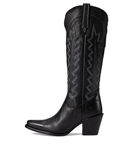 Image of Dingo Womens High Cotton Embroidery Snip Toe Casual Boots Knee High Mid Heel 2-3 inch
