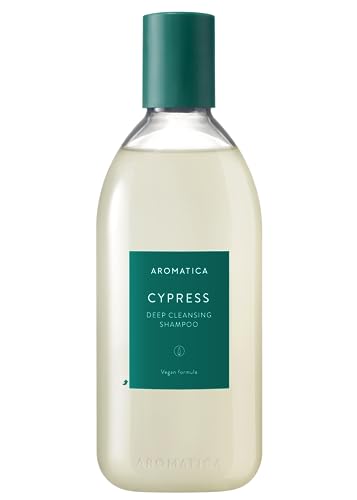 AROMATICA Cypress Deep Cleansing Shampoo 13.53fl.oz. / 400ml - Vegan, EWG Verified, Non-Irritating and Thoroughly Cleansing for Fuller, Thicker and Stronger Hair