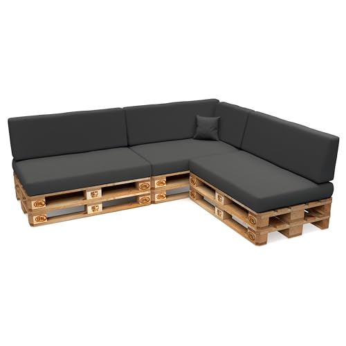 POKAR Palettenkissen Wasserabweisend Palettenauflagen mit abnehmbarem Bezug Palettenmöbel Palettensofa 8er Set: Sitzkissen 120x80 + Rückenlehne...