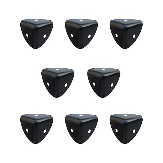 Tiazza 8Pcs Three-Sided Sector Tool Box Black Corner Protectors Camera Equipment Aluminum Box Angle Guard Metal Wrap Angle