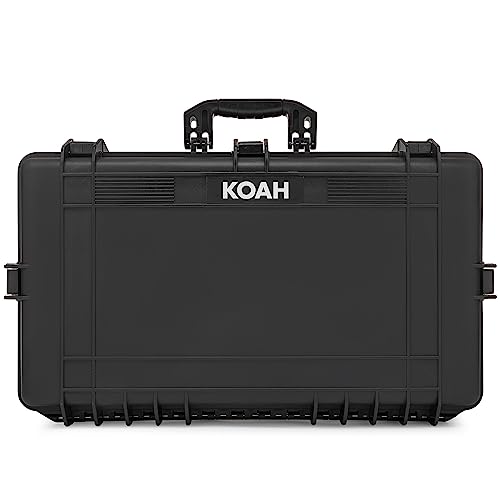 Koah Weatherproof Hard Case with Customizable Foam (28.3' x 16.9' x 7.0' Inch outer, 25.4' x 13.7' x 6.4' inner)