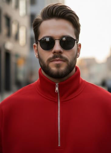 Image of Mack Jonney Solid Half Zipper Track Suit for men | Co-ord Set | Warm Fleece Tracksuit Set | Full Sleeve Sweatshirt