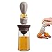 Bouteille Huile Avec Pinceau à Badigeonner 2 En 1Pot de Distributeur D'Huile ÉTanche Brosse 180ML avec Pinceau à Badigeonner en Silicone pour Griller Salades Cuisiner Four(Marron)