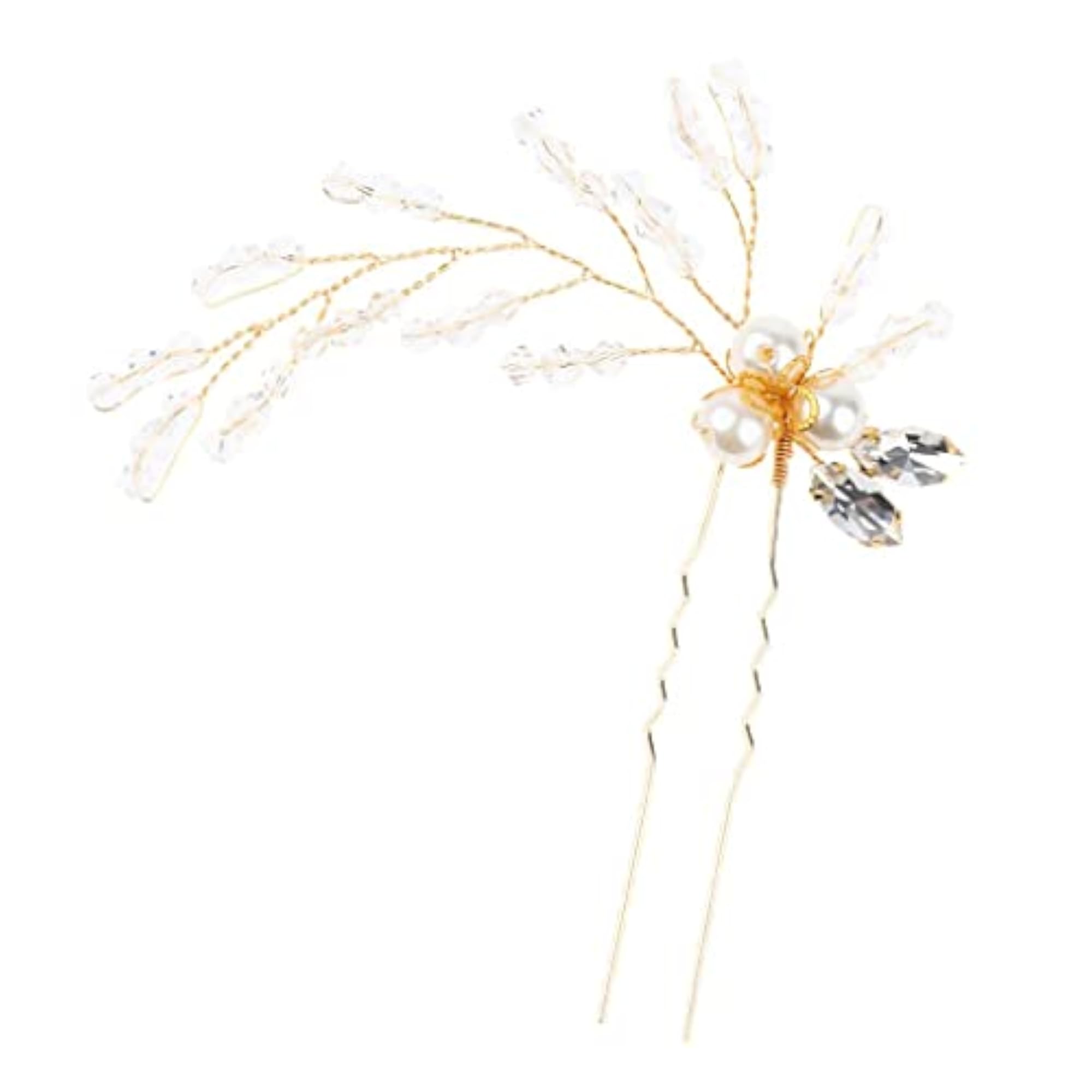 Fashion Crystal Pearls Bride Wedding Hair Clip U Pin