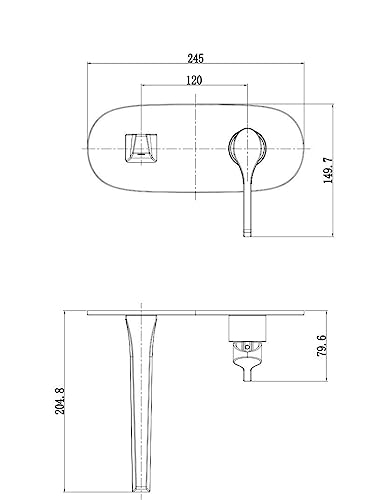 Grifo lavabo pared para ganar espacio en tocador mezclador agua fría caliente 2