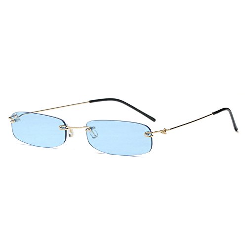 mincl/Small Chic Rectangular Rimless Sunglasses Women Men Fashion Vintage Design UV400