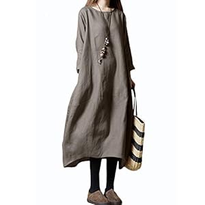 ［Yino］ 新8色入 長袖 春 秋 冬 ロングワンピース レディース ワンピース チュニック マキシ丈 トップス 大..." 