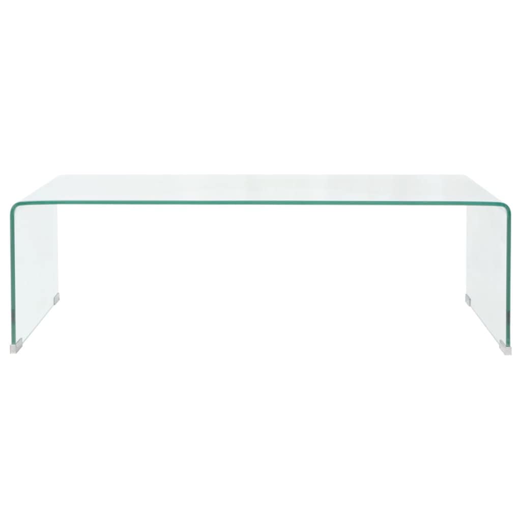 vidaXL Salontafel 98x45x30 cm gehard glas transparant