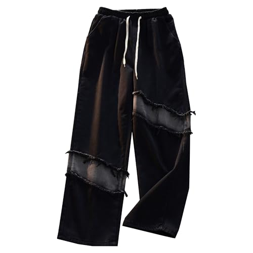 Pantalon de patineur Y2K vintage hip-hop pour homme à cordon gris
