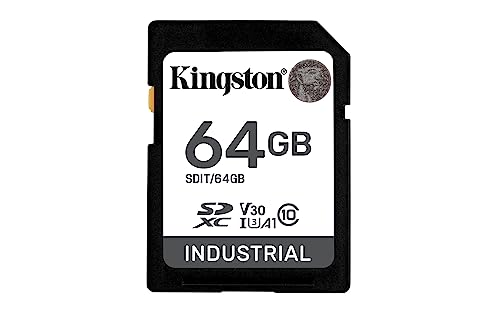 Kingston Industrial SD Card, Up to 100MB/s, High Endurance, UHS-I U3 V30 A1, (SDIT/64GB)