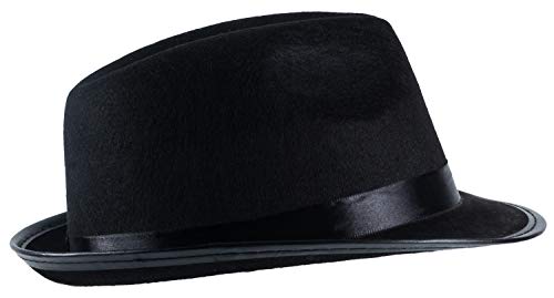 Funny Party Hats Toddler Fedora - Gangster Fedora Black Hat for Kids - Costume Accessories for Children3