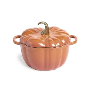 Larder & Vine 5.5 qt Pumpkin Enameled Cast Iron Dutch Oven Pot, Harvest