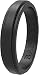 BANDED GLORY Silicone Wedding Ring for Men Rubber Wedding Bands - Skin Safe, Soft - 5.5mm Wide Step Edge, Thin Black 5