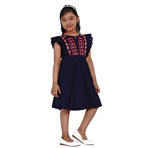 Image of Bitiya By Bhama Girl's Silk A-Line Knee-Length Casual Dress