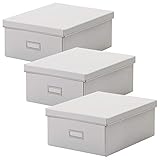 aufbewahrungsbox pappe groß Set of 3 boxes with lids IKEA SMARASSEL Large Storage Boxes A4 27 x 35 x 15 cm White Pack of 3