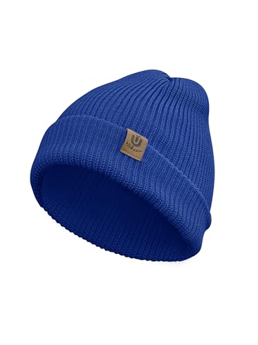Wikoan Gorro para Hombre Gorro de Invierno Gorro de Punto,Azul