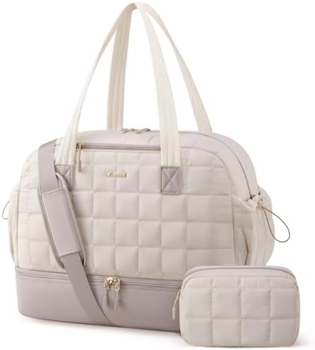 LOVEVOOK Weekender Reisetaschen Damen 35L, Leichte Puffer Kliniktasche Geburt Krankenhaustasche, Wasserdicht Sporttasche Gym Yoga Bag mit Schuhfach & Nassfach, Handgepäck Tasche fü