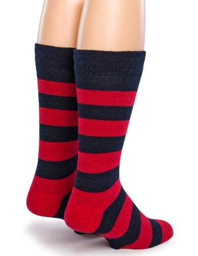 Image of WARRIOR ALPACA SOCKS - Fresh Classic Rugby Stripe - Alpaca Wool Dress Socks
