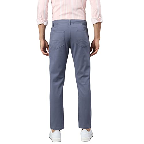 Image of Hubberholme Men's Tapered Fit Cotton Trousers, Ankle Length Button Closure Chinos