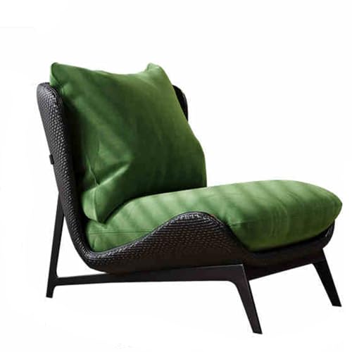 BEDOIN Sillón Moderno De Franela, Silla Tapizada para Sala De Estar con Cojín Engrosado, Sillón Individual, Cómodo Sillón para Dormitorio, Sala De Estar Green